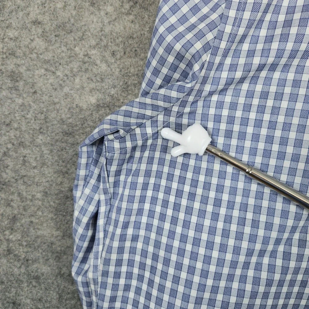 Charles Tyrwhitt Men's Blue & White Checks Size M 15 1/2 - 34 Dress Shirt STAINS